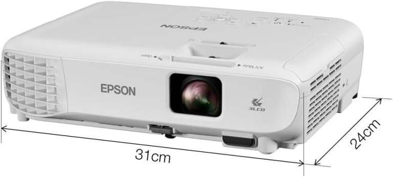 Epson EB-W06 3LCD, HD ready, 3700 Lumens, 320 Inch Display, Built-in Speaker, WXGA Projector – White