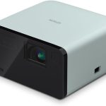 Epson EF-21G Mini Smart 3LCD Projector, Full HD, 1000 Lumens, 150 Inch Display with HDR, Google TV, Dolby Atmos Sound, Gaming & Home Cinema Laser Projector – Smoke Ice Green