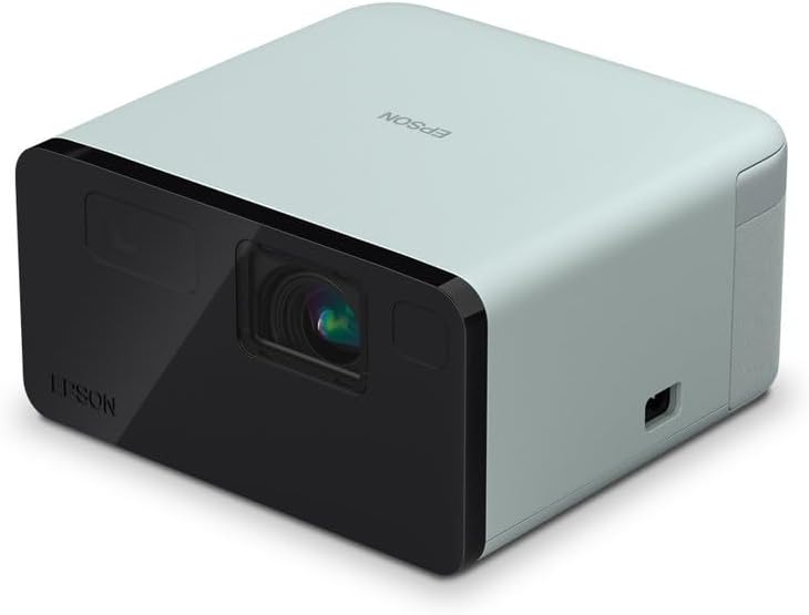 Epson EF-21G Mini Smart 3LCD Projector, Full HD, 1000 Lumens, 150 Inch Display with HDR, Google TV, Dolby Atmos Sound, Gaming & Home Cinema Laser Projector – Smoke Ice Green
