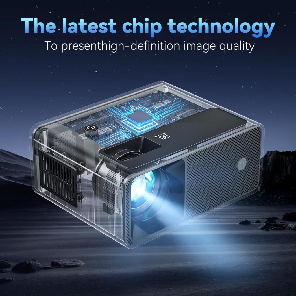 Mini Projector,Einyoumily Portable Phone Projector Full HD 1080P Supported,15000 Lux Small Video Projector,Home Theather Movie Projector Compatible With