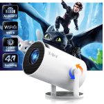 Mini Projector Native 720P HD, Supports 4K 1080P, XGODY Gimbal 3 Portable Projector 12000 Lumen, WiFi 6, Bluetooth, Auto Keystone, Video Projector for Home Cinema