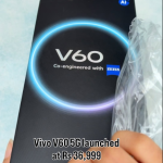 Sleek Vivo V60 5G smartphone showcasing quad-curved display and premium design inspired by wedding photography.
