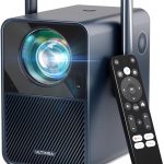 ULTIMEA Poseidon E40 4K Decoding Projector with Android TV and Dolby Audio in a home cinema setup.