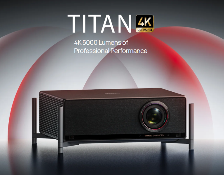 XGIMI Titan 4K projector showcasing sleek design and cinematic visuals.