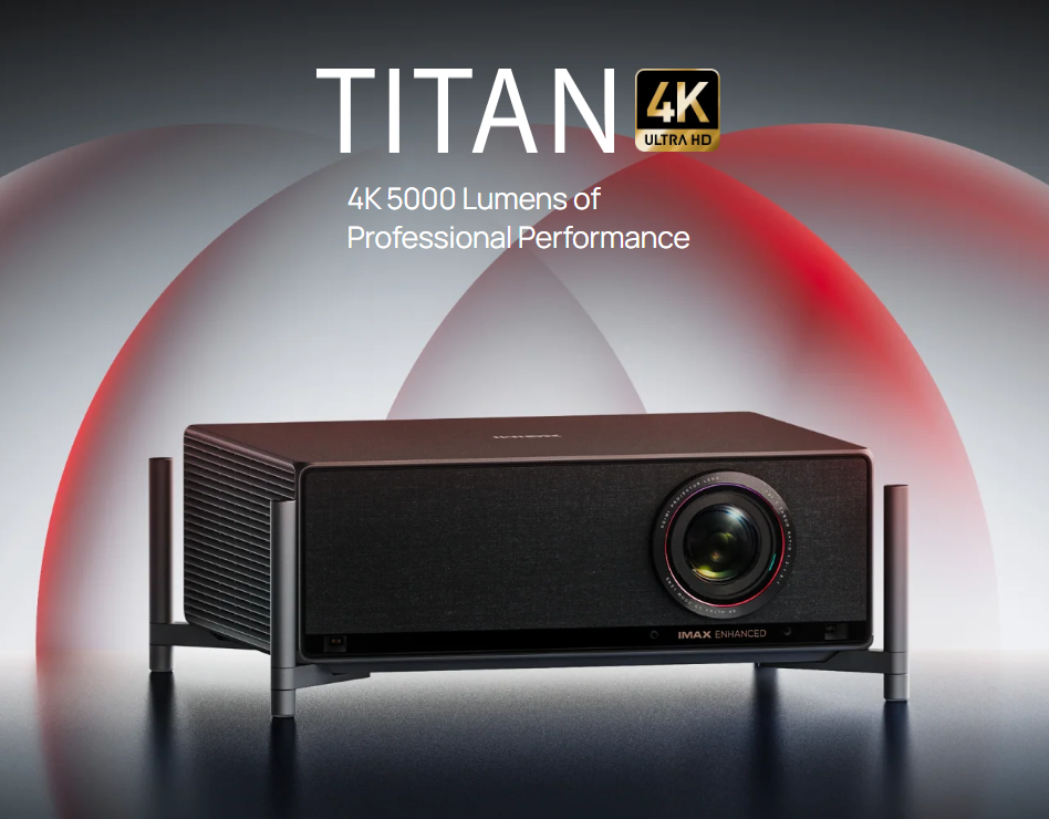 XGIMI Titan 4K projector showcasing sleek design and cinematic visuals.