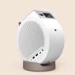 BenQ GV32 portable ceiling projector angled toward wall/ceiling
