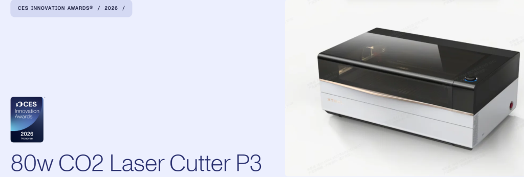 80W CO₂ Laser Cutter P3 showcased as a CES 2026 Innovation Award-winning fabrication machine