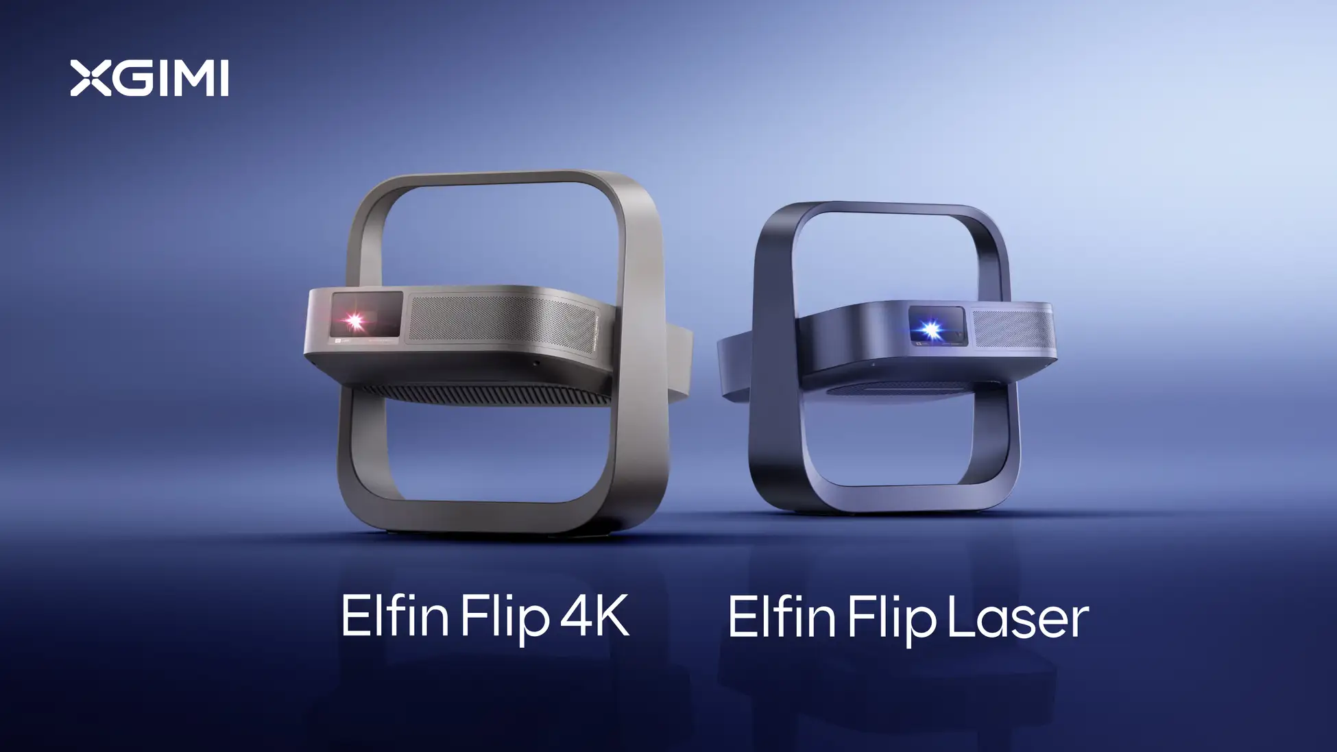 XGIMI Elfin Flip Laser 1080p projector on shelf